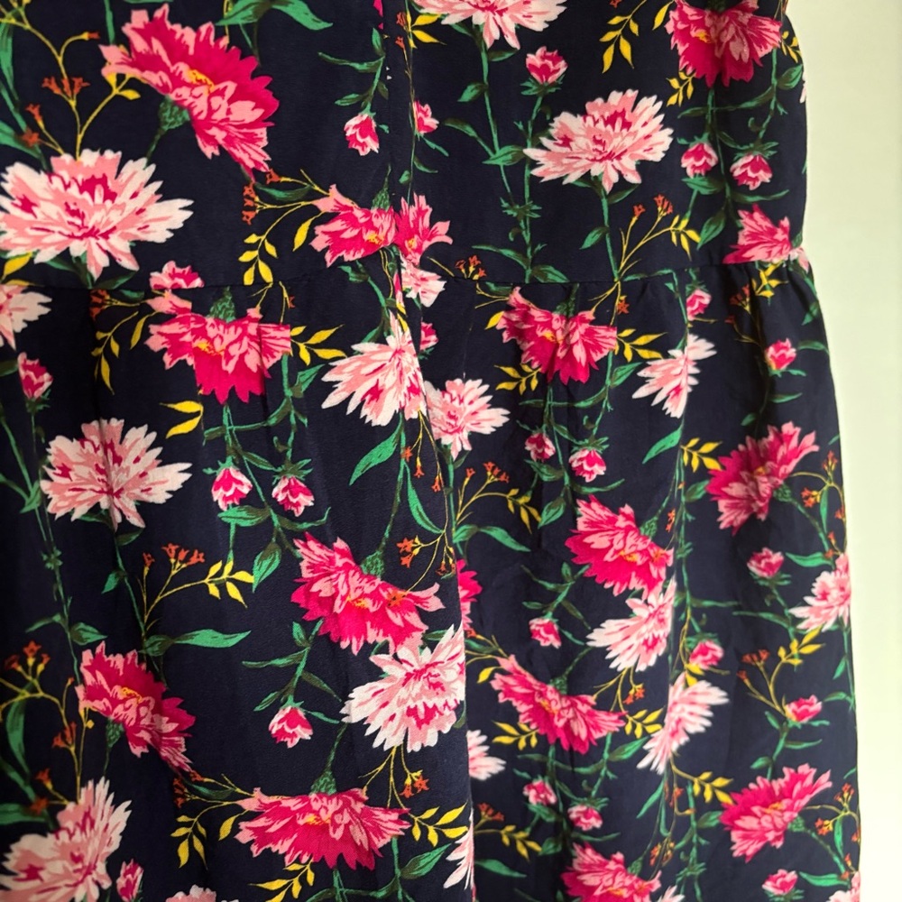 Old Navy Printed Sleeveless Swing Dress for Women Size XS Navy Blue Pink Floral - Picture 6 of 8